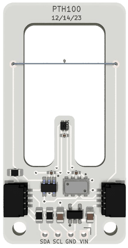 CAD render of the PTH100 sensor breakout board